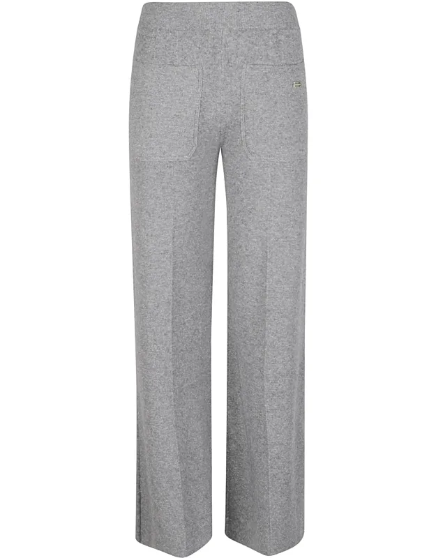 Knit High-waist Textured Wool-blend Wide-leg Pants