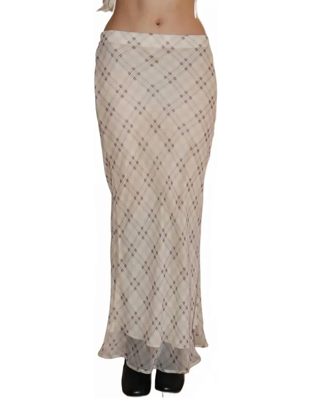 Checkmate Mesh Midi Skirt