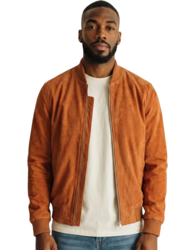 Goat Suede Ma-1 Bomber Jacket-antalya
