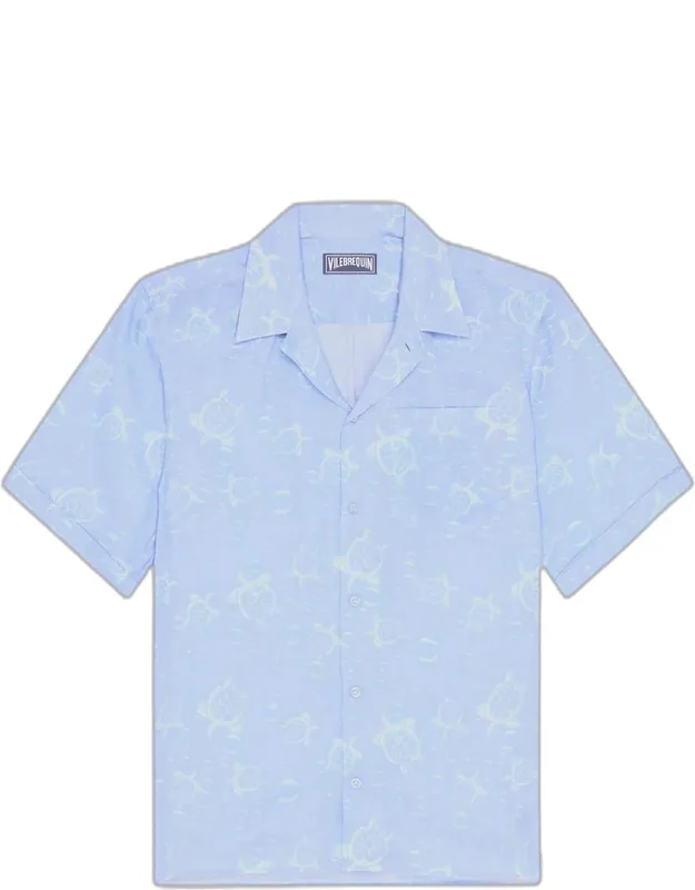 Bubble Turtles Linen Short-sleeve Shirt