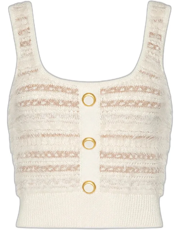 Mixed-stitch Sweater Tank Top