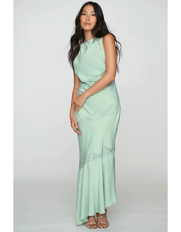Cap-sleeve Satin Maxi Dress