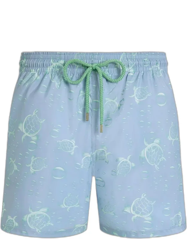 Bubbles And Turtles Packable Swim Trunks