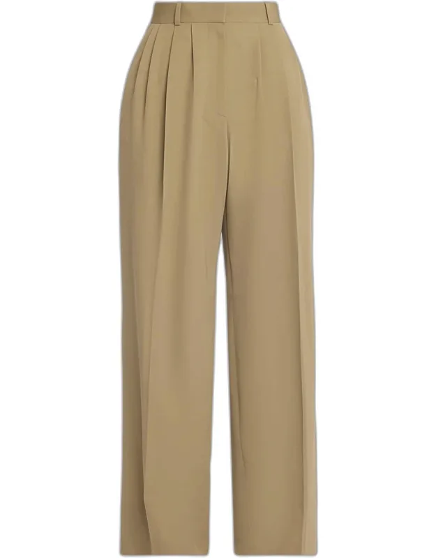 Pleated Wool Wide-leg Pants