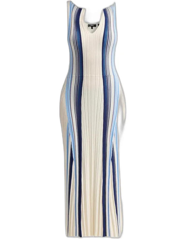 Textured Stripe Midi Dress