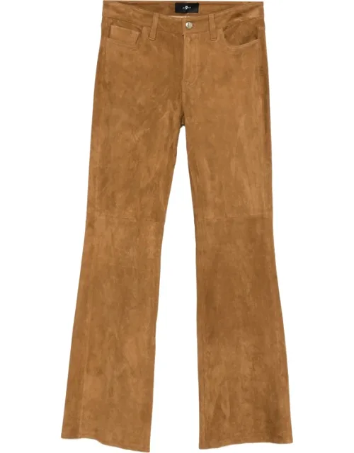 Suede Flared Trousers