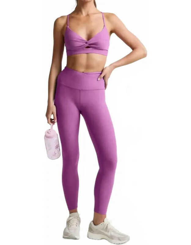 Spacedye Caught In The Midi High Waisted Leggings In Fuchsia Heather, Buttery Soft Fabric