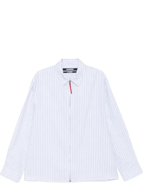 Striped Zip-up Shirt