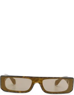 Tortoiseshell-effect Rectangle-frame Sunglasses
