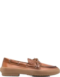 Lace-up Leather Boat Shoes