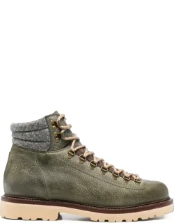 Lace-up Panelled Boots