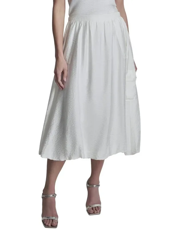 Pull-on Bubble Hem Cargo Pocket Skirt
