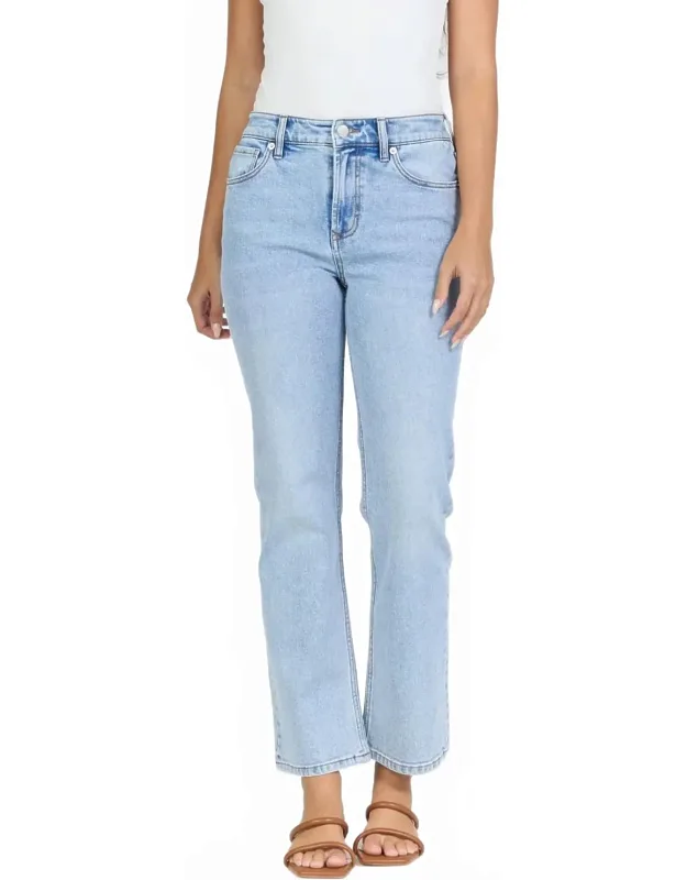Anika Straight Leg Jeans With Mid-rise Waist And Ankle-length Hem