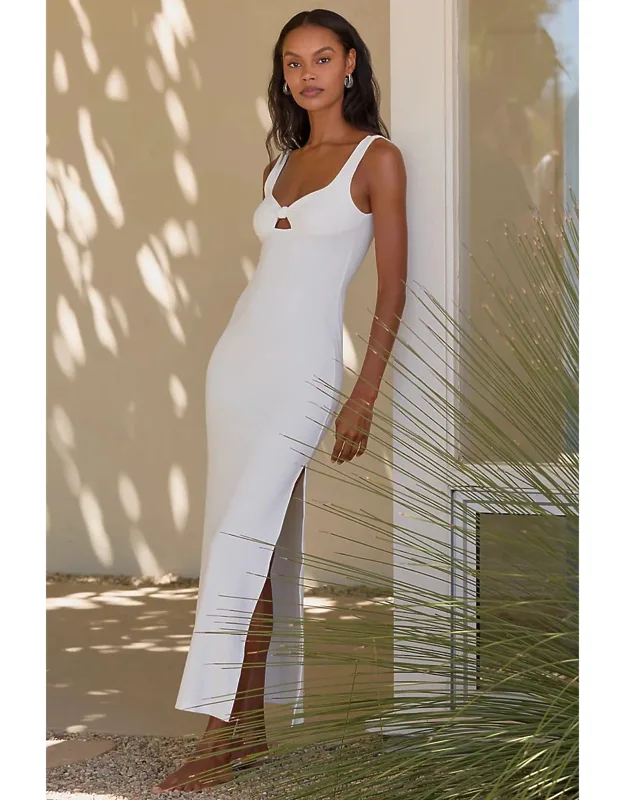 Cutout Rib Midi Dress