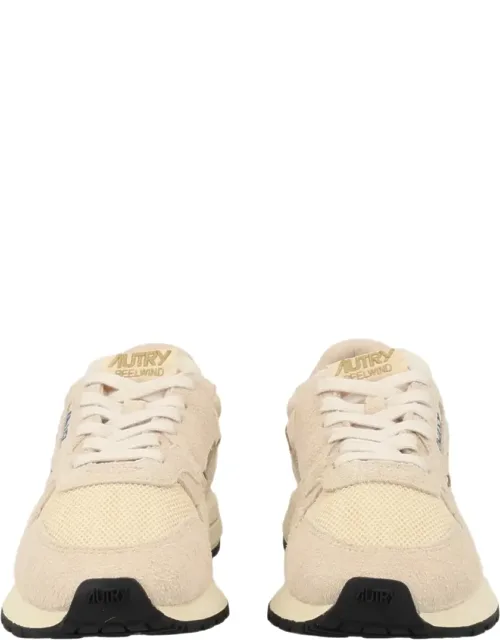 Reelwind Low Nylon Suede Laminated Sneakers