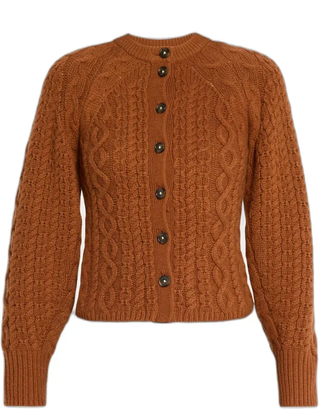 Sculpted Cashmere-wool Cable-knit Cardigan