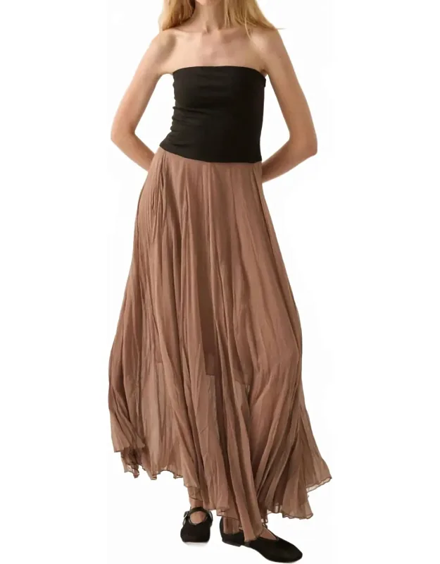 Strapless Textured Chiffon Maxi Dress