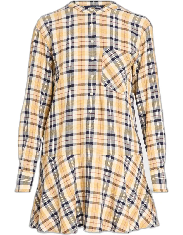 Plaid Cotton-blend Mini Dress