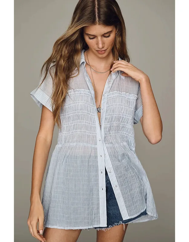 Smocked Buttondown Tunic