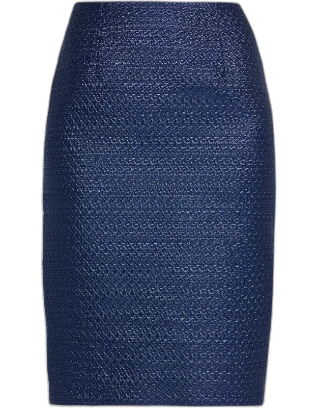 Basketweave Jacquard Pencil Skirt