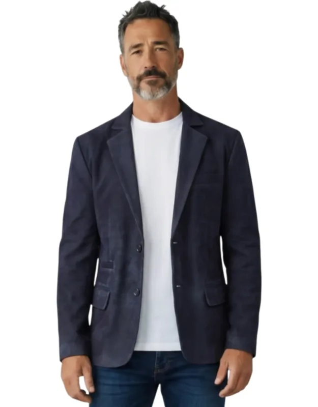 Italian Suede Leather Blazer Jacket