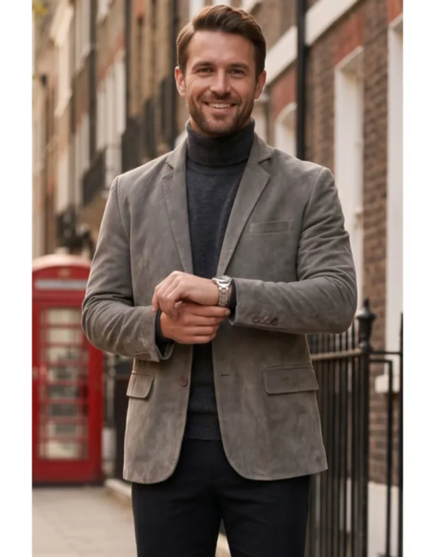 Italian Suede Blazer Jacket