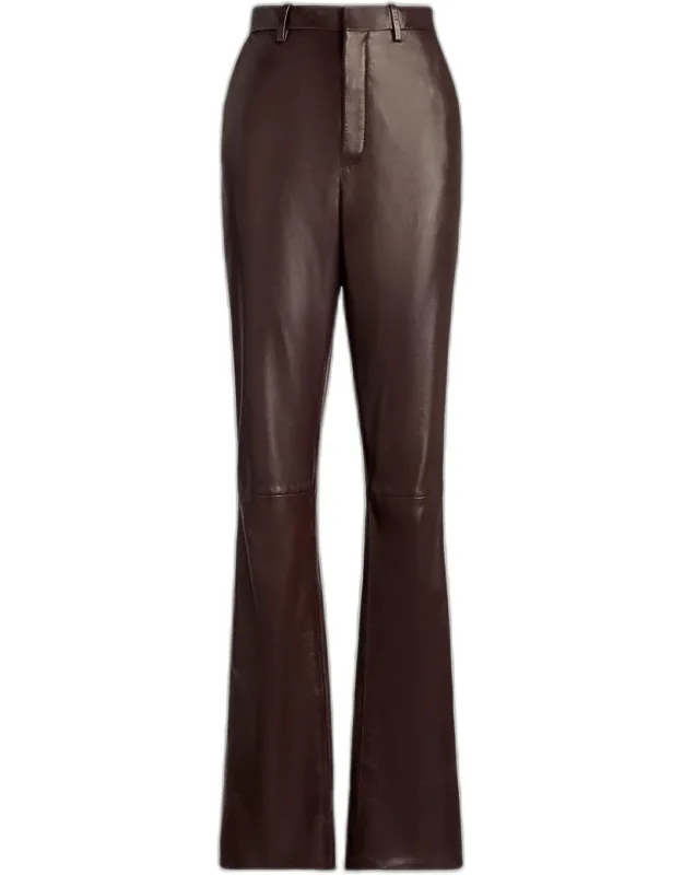 Banbury Leather Slim-leg Trousers