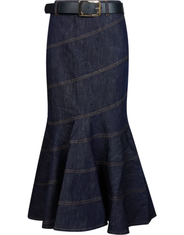 Belted Midi Skirt