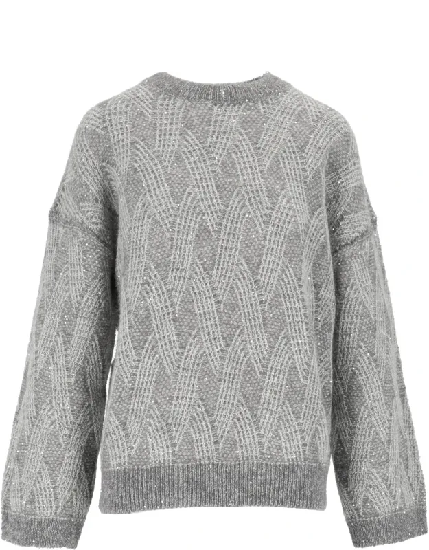 Textured Cable Knit Sweater