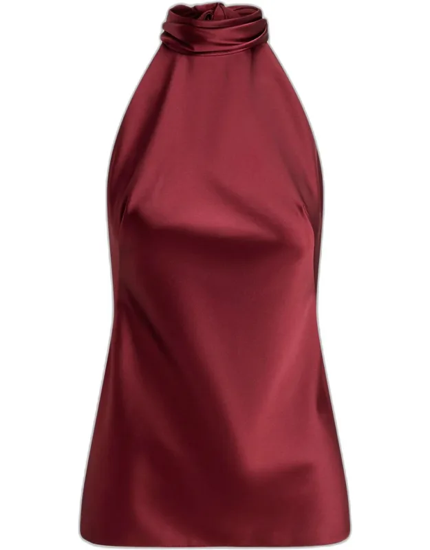 Chilton Satin Halter Top