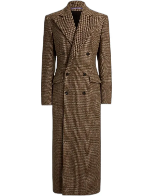 Affton Double-breasted Check Coat