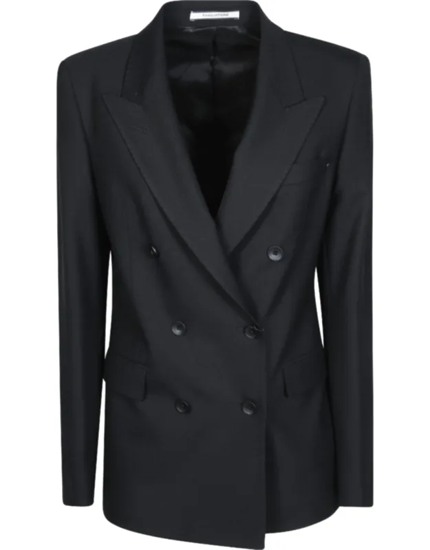 Gabardine Double-breasted Blazer