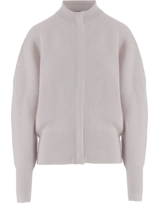 Concealed Zip Striped Cashmere Sweater