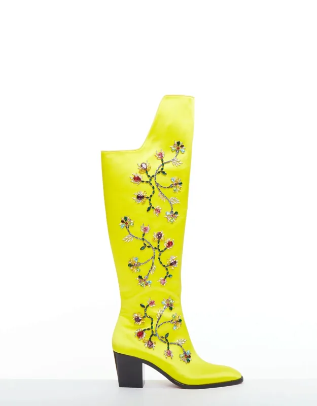 Satin Blossom Boots
