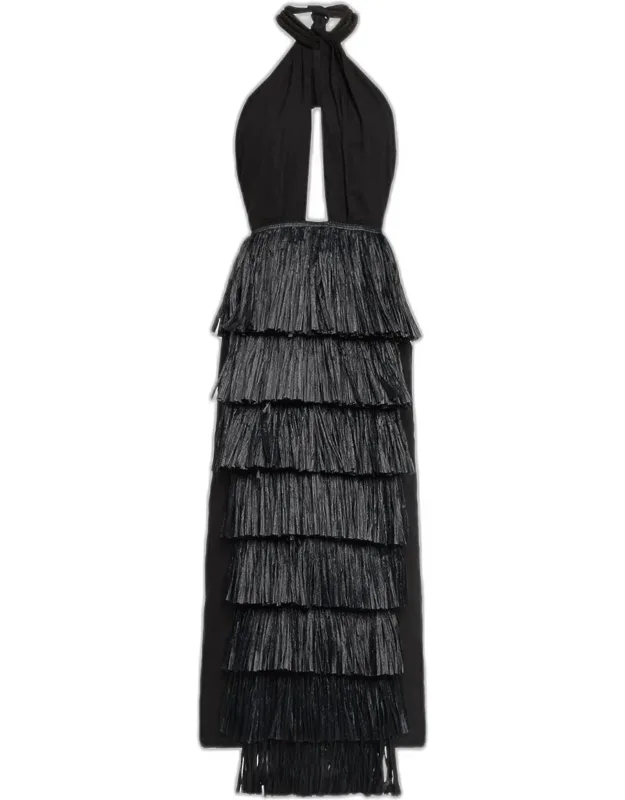 Tiered Fringe Maxi Dress