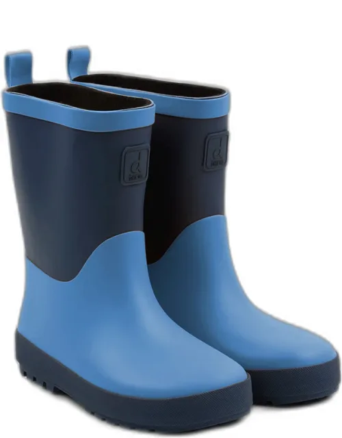 Rain Boots With Treaded Sole And Pull-on Loop