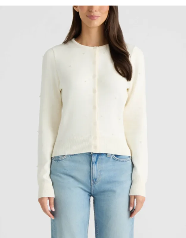 Embellished Button-front Cardigan