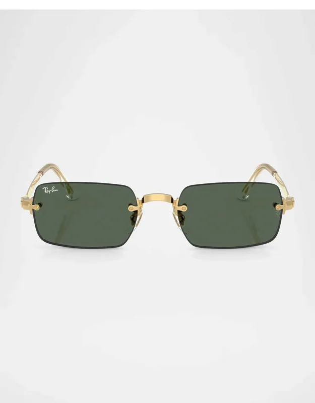 Rimless Metal Rectangle Sunglasses