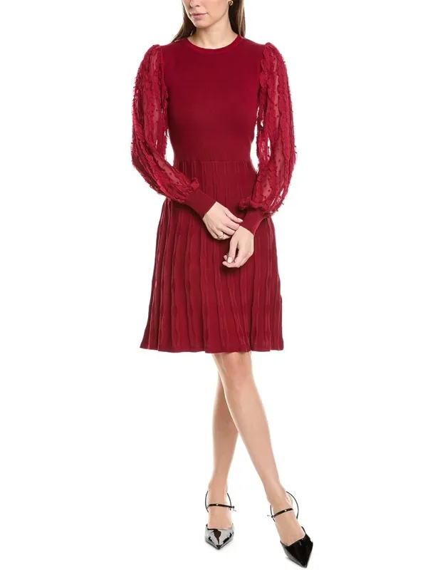 Chiffon Sleeve Sweaterdress