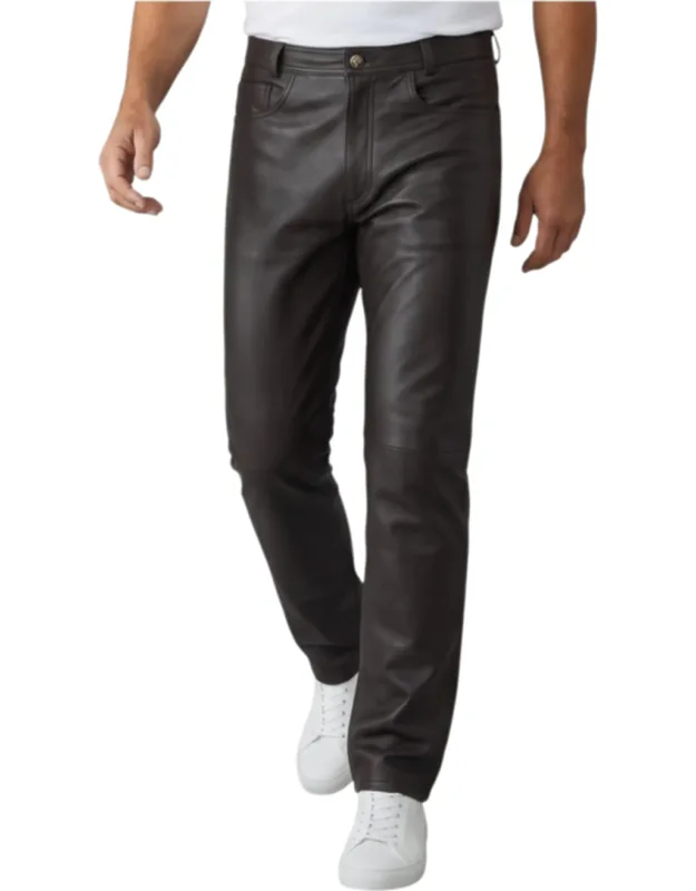 Lamb Leather Biker Jeans