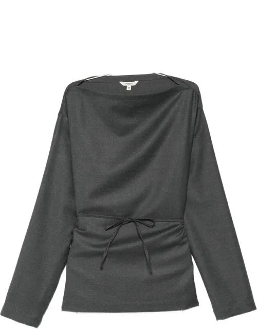Belted Boat-neck Top