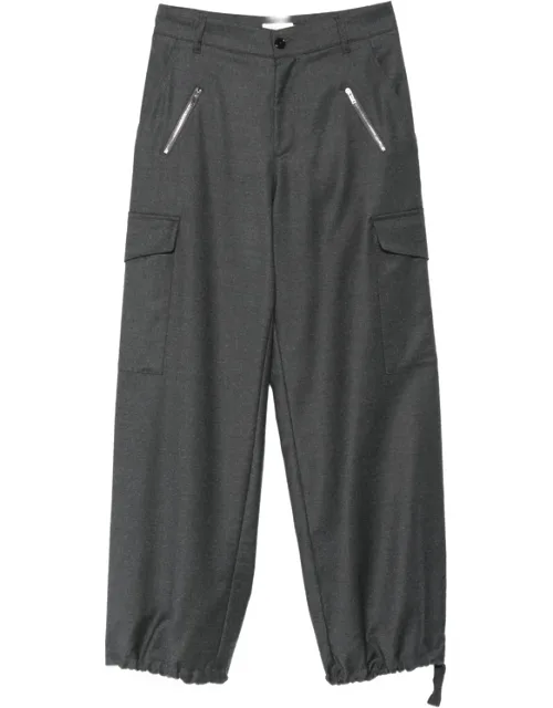 Elasticated-cuff Tapered Trousers