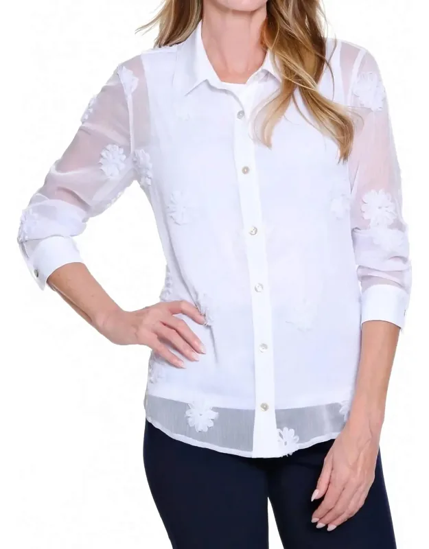 Cuffed Long Sleeve Button Front Shirt And Tank