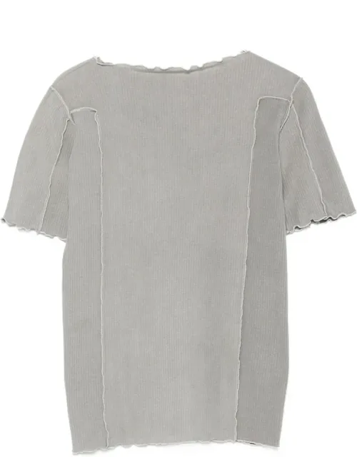 Ribbed-knit Boat-neck T-shirt