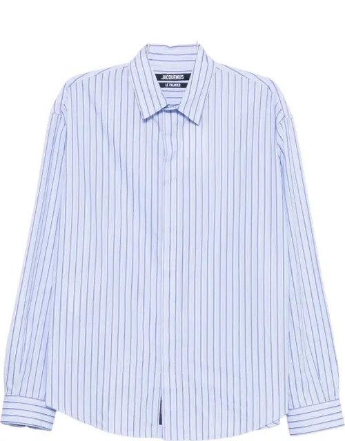 Dog-print Striped Shirt