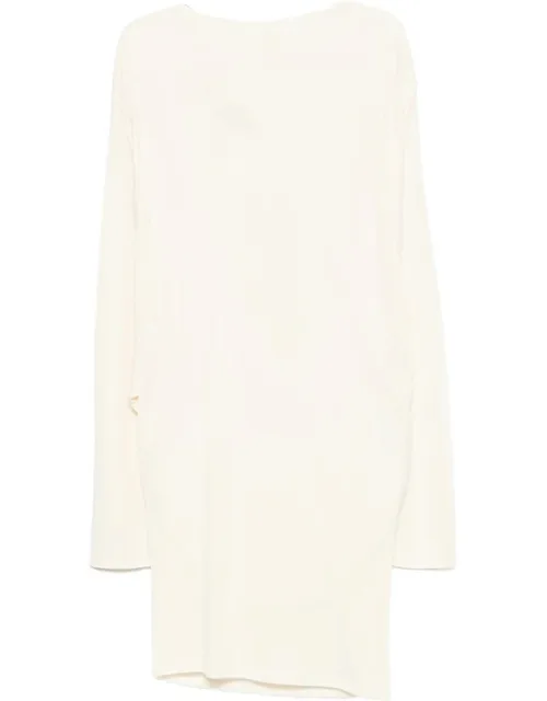 Draped Open-back Mini Dress