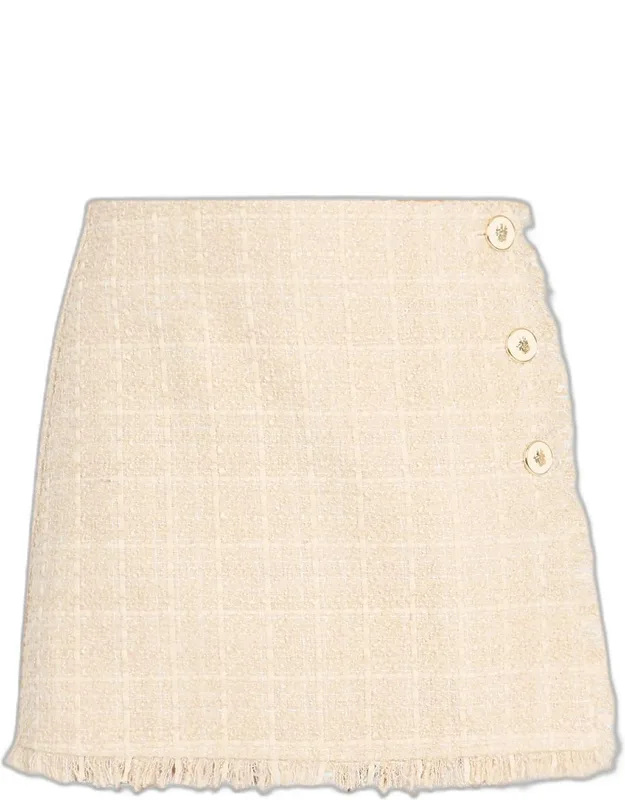 Tweed Wrap Mini Skirt