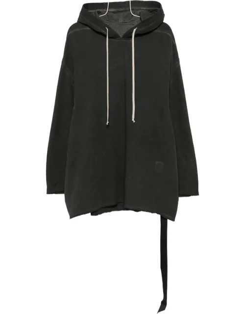 Drawstring Raw-cut Hoodie