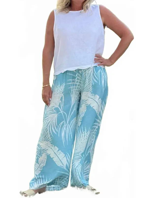 Belize Pants In Leaves Print