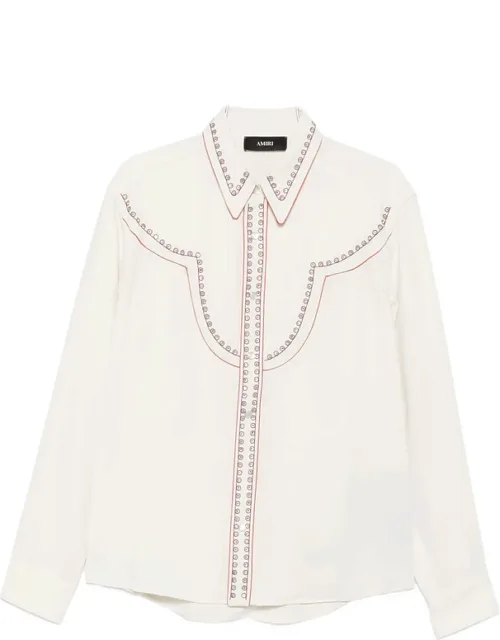 Eyelet-embellished Western Shirt